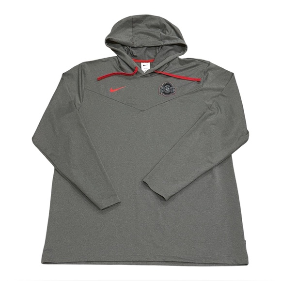 Nike Ohio State Buckeyes Gray NCAA Football Pullover Hoodie Sweatshirt Mens XL - Picture 1 of 12